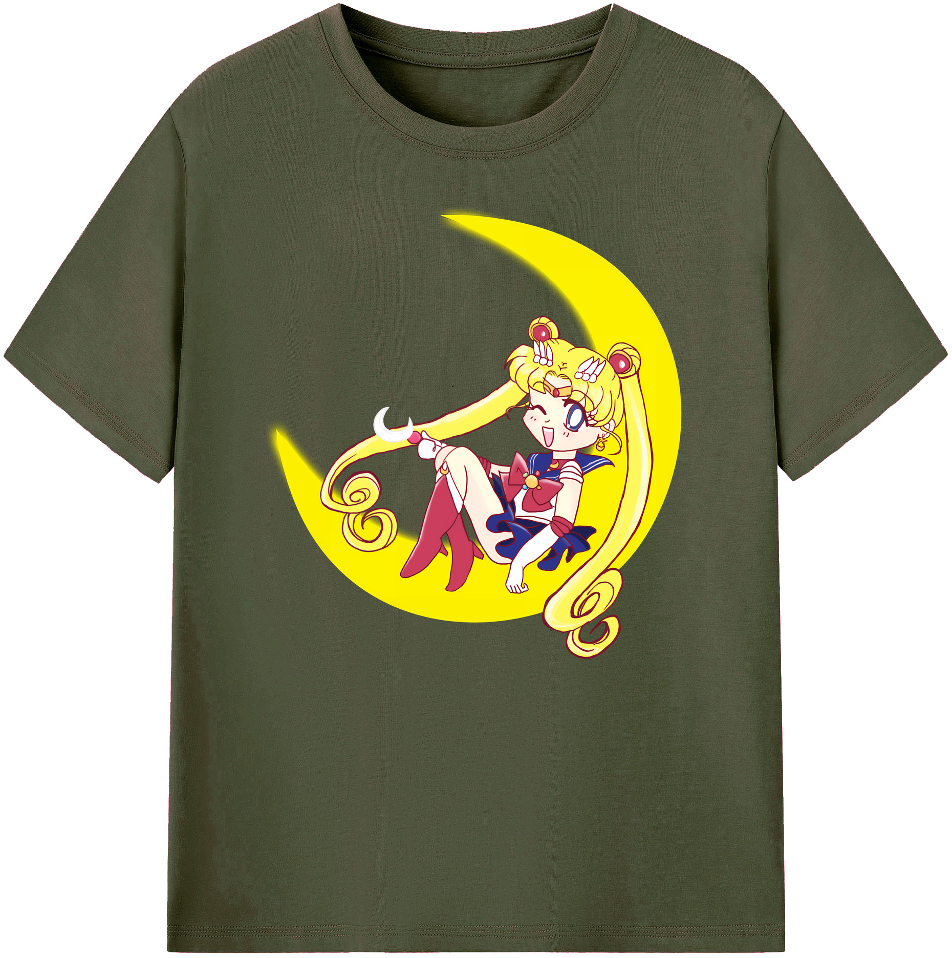 （画像用） 美少女戦士セーラームーン 月野 うさぎ つきの うさぎ Sailor Moon Tsukino Usagi 綿100％ メンズ半袖Tシャツ｜肌触りやわらか＆通気性